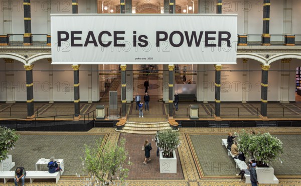 Gropius Bau Berlin, interior view with the exhibition Peace is Power, Yoko Ono, Berlin, Germany