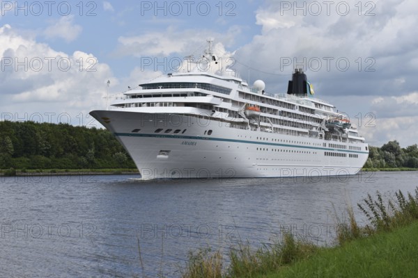 Cruise ship Amadea in the Kiel Canal, Kiel Canal, Schleswig-Holstein, Germany