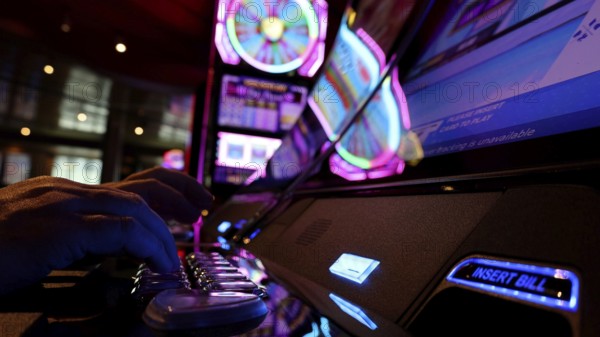 Casino gambling blackjack and slot machines waiting for gamblers and tourist to spend money