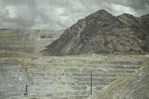 Open-cast mine of the Chinese consortium Minera Chinalco Perú, Ticlio, Peru