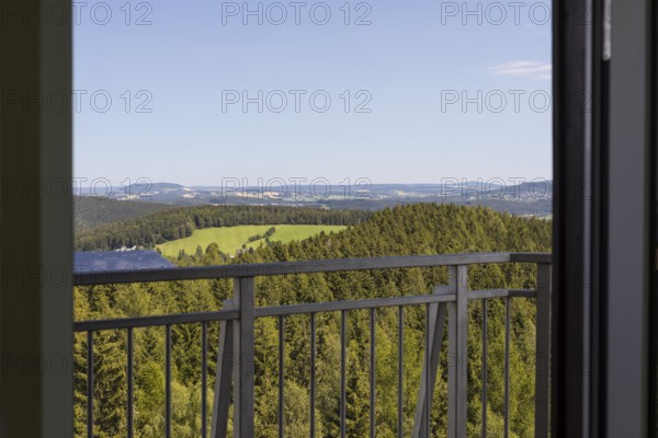 View from the King Albert Tower on the Spiegelwald, Erzgebirge, Saxony, Germany
