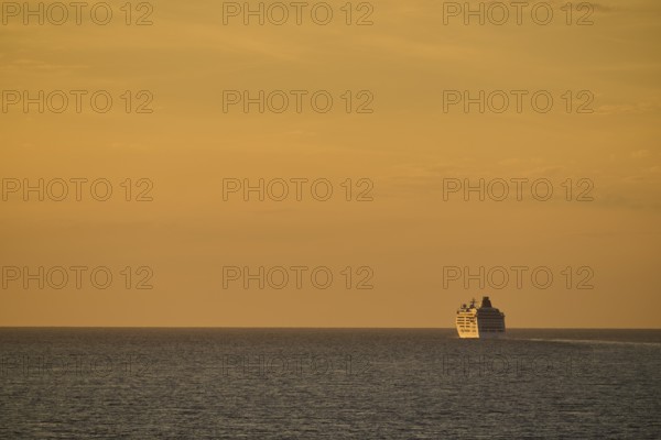 North Sea at sunset on a cruise ship, Bergen, Norway