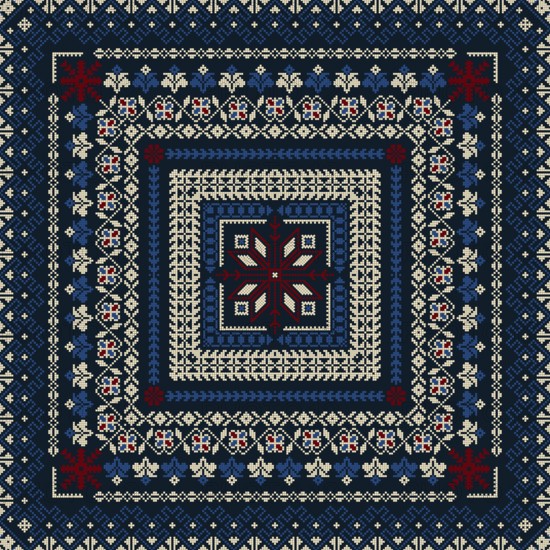 Traditional Latvian embroidery seamless pattern, vector illustration