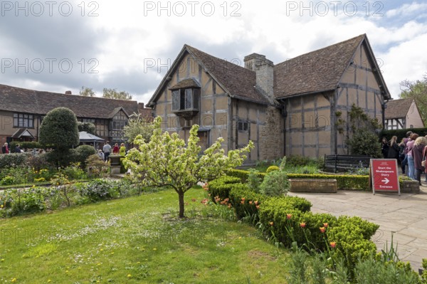 Birthplace of William Shakespeare, view from behind, Stratford-upon-Avon, Warwickshire, England, Great Britain