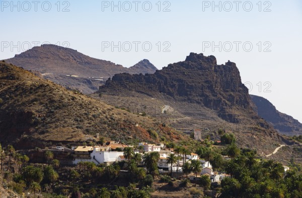Fortress of Ansite, view to Fortaleza Grande near La Sorrueda, Santa Lucía de Tirajana, Gran Canaria, Canary Islands, Spain