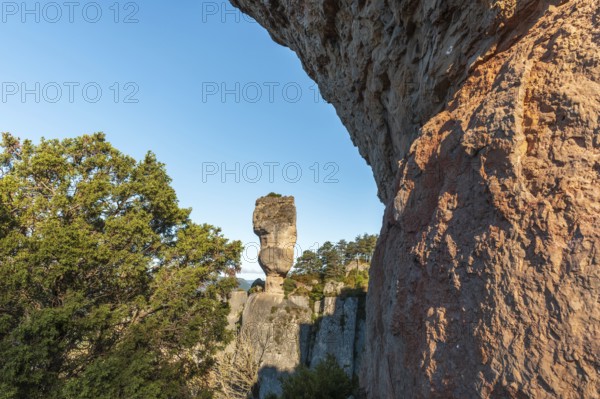The vase of Sevres, spectacular rock in the Jontes Gorges. Le Rozier, Lozere, france
