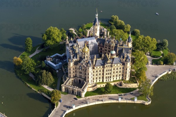 Aerial view, Schwerin, Castle
