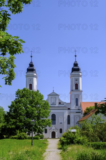 Former monastery church of St. Peter and Paul, monastery, Irsee Abbey, Conference and Education Centre of the District of Swabia, Irsee, Swabia, Bavaria, Germany