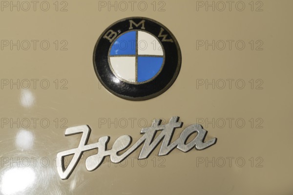 Logotype of the BMW Isetta Moto Coupe, Germany, 1955, PS.SPEICHER Museum, Einbeck, Lower Saxony