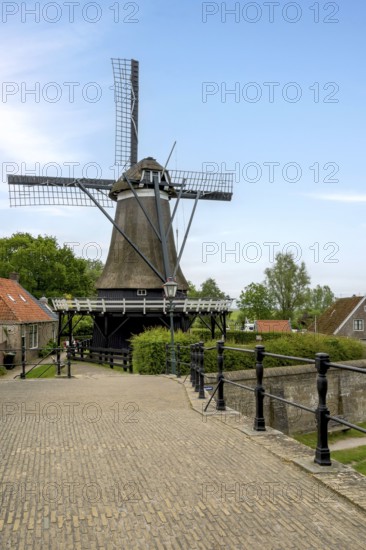 Mill De Kaai, corn mill, Sloten, Friesland, Netherlands