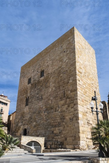 Romanesque fortress building Torre del Pretori o Castell del Rei in Tarragona, Spain