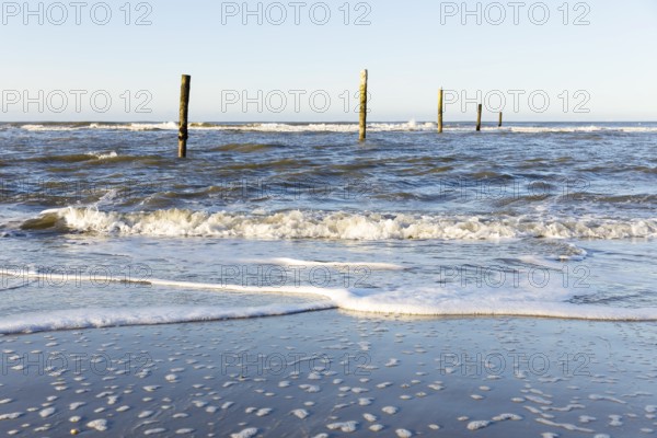 Waves on the north beach of Norderney, Lower Saxony, Germany