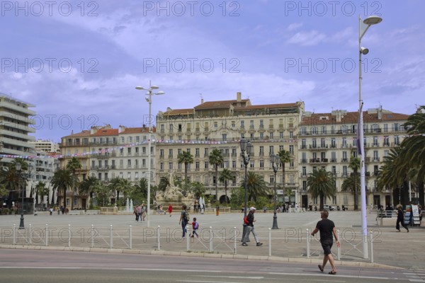 Pedestrians at Place de la liberte, Liberty Square, Toulon, Var, Provence, France