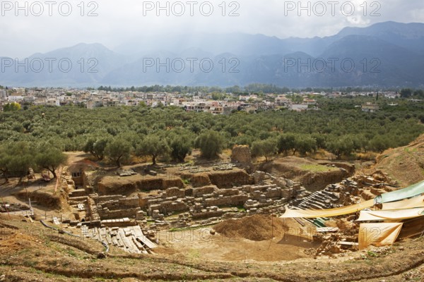 Sparta, ancient ruins, archaeological site, behind the city of Sparta, Laconia, Peloponnese, Greece