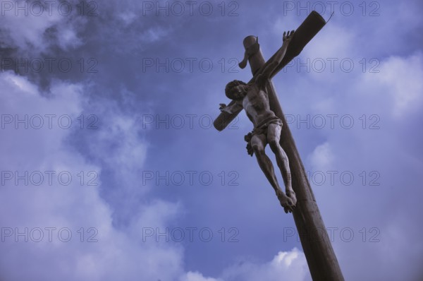 Summit cross, Seceda, Val Gardena, Trentino, South Tyrol, Italy
