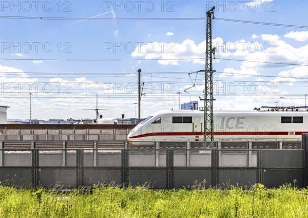 First test run on the new railway line between Stuttgart Airport and Wendlingen. This further section of the Stuttgart 21 project will go online at the end of 2026. The special Deutsche Bahn ICE-S train is used for measurements, among other things. Stuttgart, Baden-Württemberg, Germany