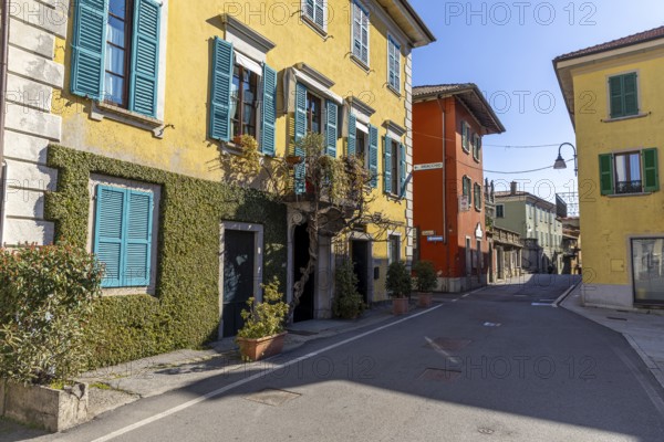 Main road through Mergozzo, Mergozzo, Lago di Mergozzo, Piedmont, Italy