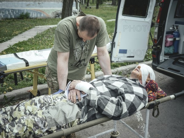 Evacuation of seriously injured soldiers, undisclosed location, Donbass frontline, Ukraine, 2024