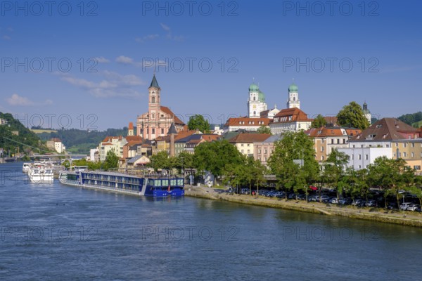 City view, Passau, on the Danube, Lower Bavaria, Bavaria, Germany