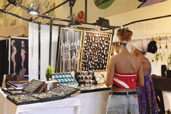 Jewellery stall at the Back Yard Market, Brick Lane, East End, London, England, Great Britain, London, South of England, Great Britain