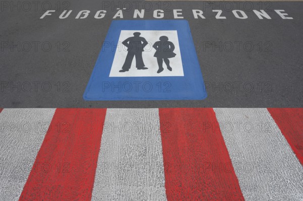 Symbols for a pedestrian zone, Bregenz, Vorarlberg, Austria