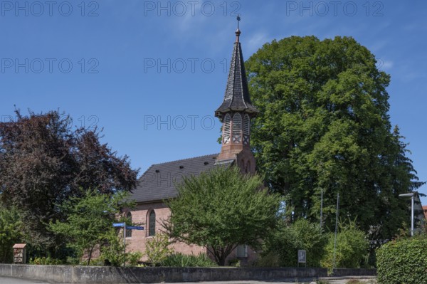Protestant church, built in 1898, Forchheimer Str. 1, Riegel am Kaiserstuhl, Baden-Württemberg, Germany