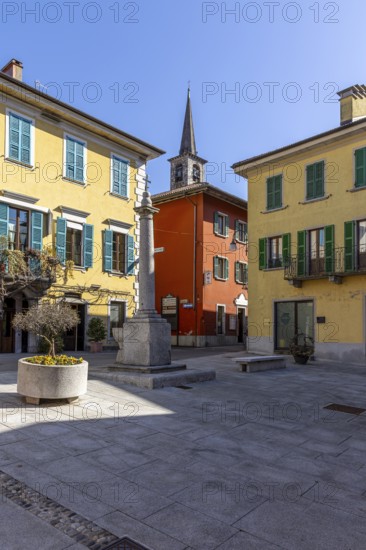 Market square in Mergozzo, Mergozzo, Lago di Mergozzo, Piedmont, Italy