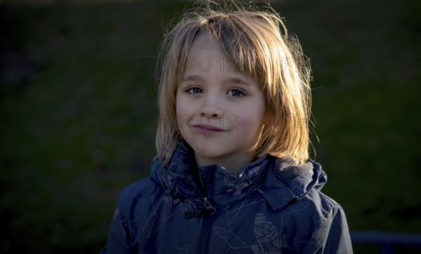 Little boy, 5 years, blonde, portrait, Stuttgart, Baden-Württemberg, Germany
