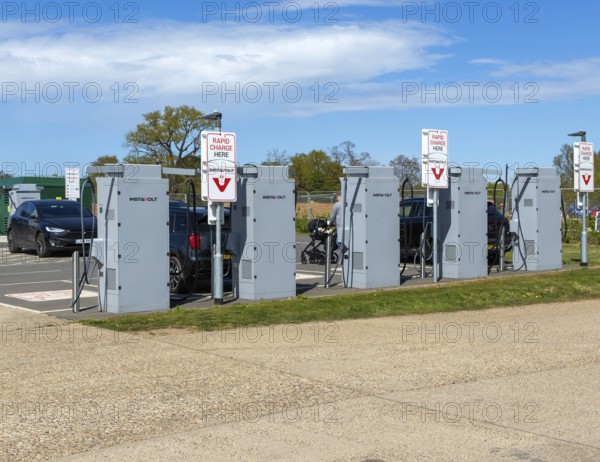 InstaVolt electric EV charging hub site, Friday Street, Suffolk, England, UK