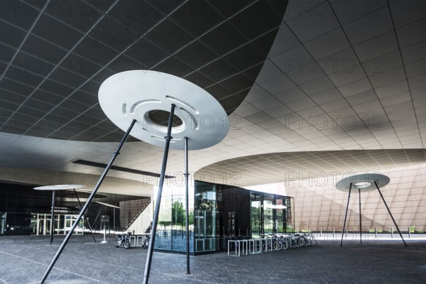 Modern architecture, University of Luxembourg, on the site of a former steelworks, Belval, Esch-sur-Alzette, Luxembourg