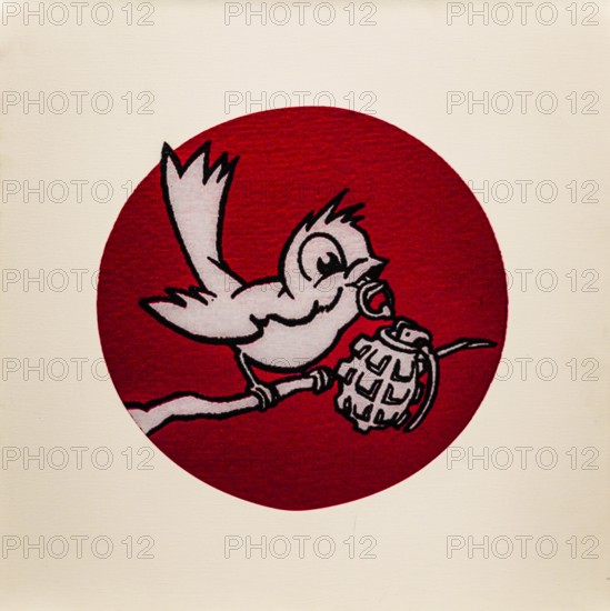 Banksy - Bird and Grenade, 2sweet bird with grenade in its beak, 002, exhibition The World of Banksy