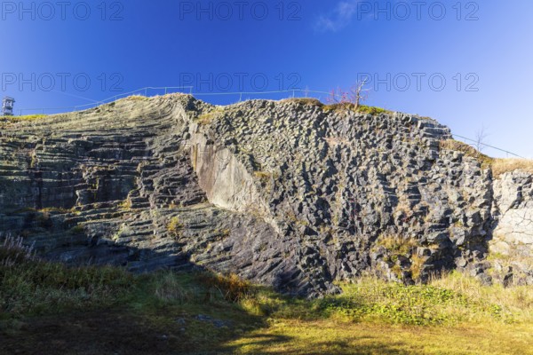 Exposed basalt columns from volcanic times, here the so-called giant staircase, Hirtstein, Marienberg, Erzgebirge, Saxony, Germany