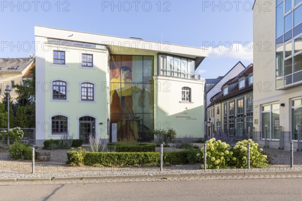 Savings bank building Erich Heckel, Erich-Heckel-Platz, Döbeln, Saxony, Germany