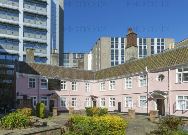 Merchants Almshouse building, King Street, city centre of Bristol, England, UK built 1696