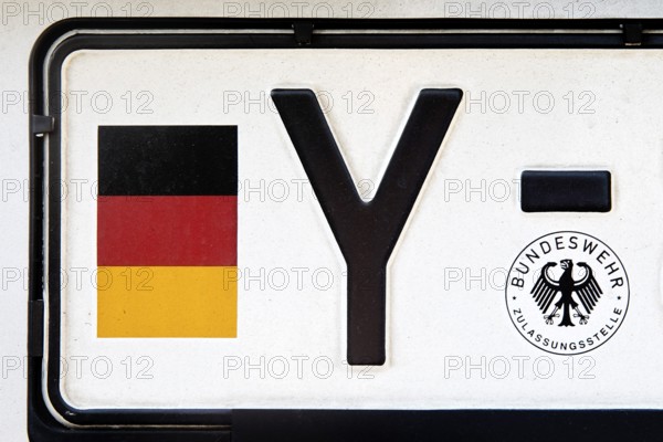 Vehicle licence plate Y for Bundeswehr, Germany