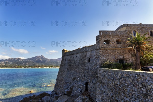 View of the sea and the coast from the fortress, Algajola, Haute-Corse, Balagne, North Coast, Corsica