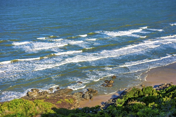 Paradise beach seen from above on the southern coast of Bahia in the city of Serra Grande Serra Grande, Bahia, Brazil