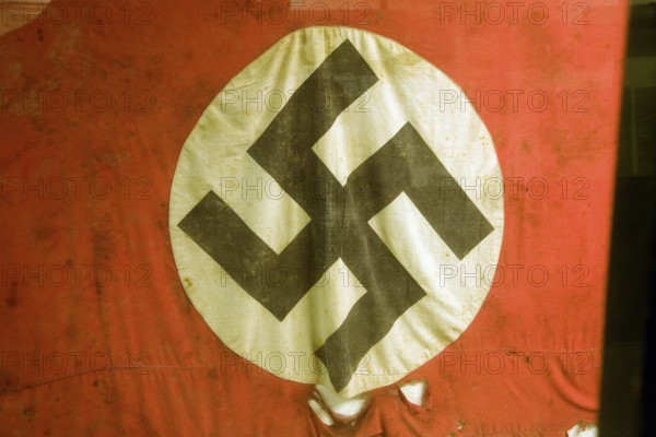 Swastika flag, German Underground Military hospital, Guernsey, Channel Islands, UK