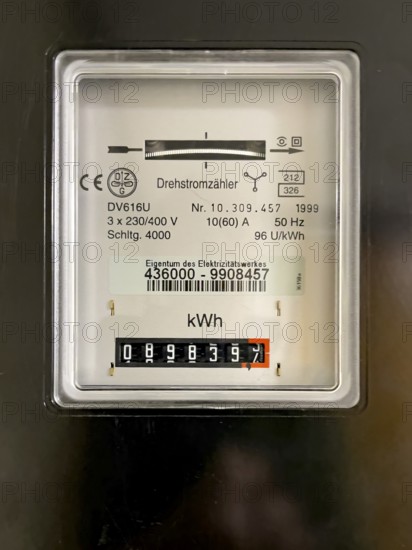 Classic three-phase meter Electricity meter for private households, Germany