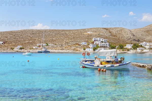 Fishing boat, Karavostasi village, Folegandros Island, Cyclades Islands, Greece
