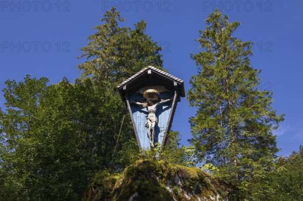 Wayside shrine at the pilgrimage church Maria Kirchental, Loferer Steinberge, Sankt Martin bei Lofer, Pinzgau, Land Salzburg, Austria