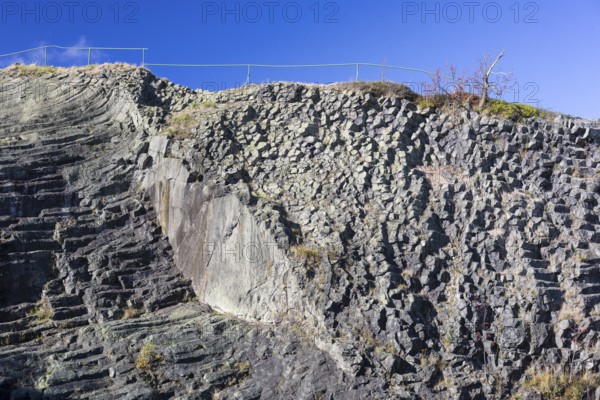 Exposed basalt columns from volcanic times, Hirtstein, Marienberg, Erzgebirge, Saxony, Germany
