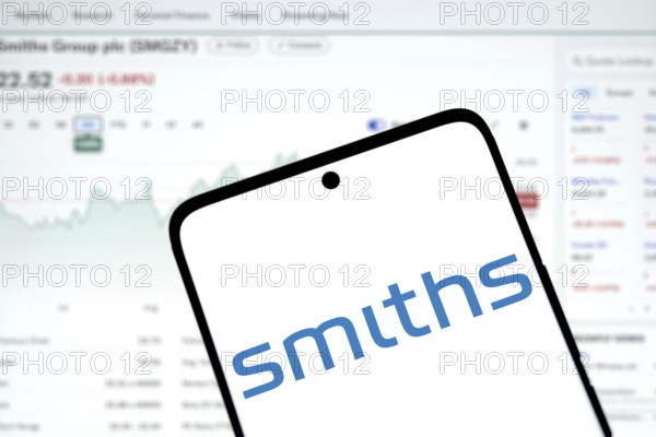 Dhaka, Bangladesh- 5 Dec 2024: Smiths Group logo is displayed on smartphone. Smiths Group plc is a British multinational company.
