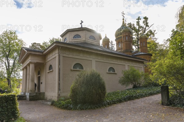 Princely Crypt and Russian Orthodox Chapel at the Old Cemetery in Weimar, Thuringia, Germany