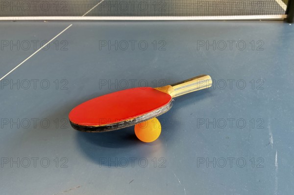 Table tennis table, bat and ball, Germany