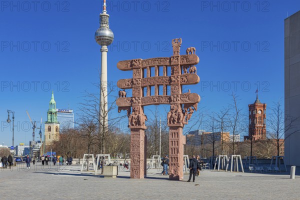 Reconstruction of the Sanchi Tor in front of Berlin Palace in Berlin, Germany