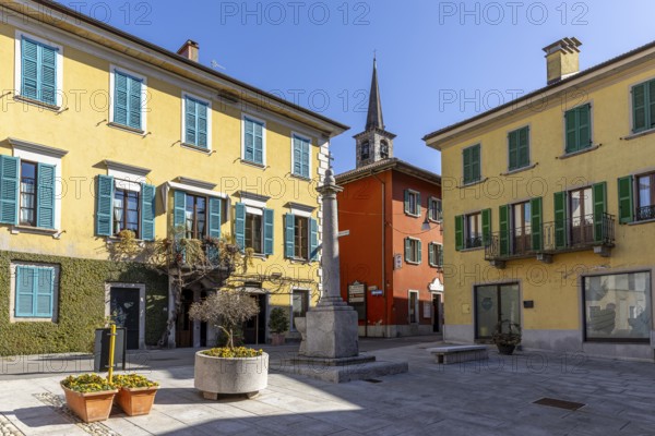 Market square in Mergozzo, Mergozzo, Lago di Mergozzo, Piedmont, Italy