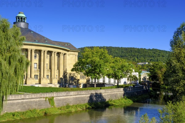 Regency building over the Franconian Saale, Bad Kissingen, Rhön, Lower Franconia, Franconia, Bavaria, Germany