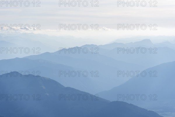 Silhouettes, Dramatic Mountain Landscape, View from Hochkönig, Salzburger Land, Austria
