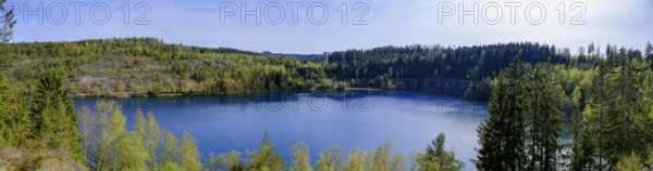 Lehesten Slate Park, industrial monument, technical monument, former slate quarry, Staatsbruch nature reserve, near Lehesten, Thuringian Slate Mountains, Thuringia, Germany